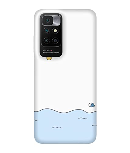LETAPS® Designer Colorful Printed Mobile Hard Back Case & Cover for Xiaomi Redmi 10 Prime (Water, Moon, Cute Fish, Sea View)