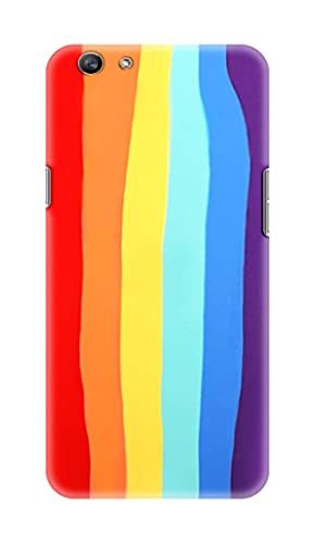 NDCOM Color Gradient Rainbow Stripes Printed Hard Mobile Back Cover Case for Oppo F1s
