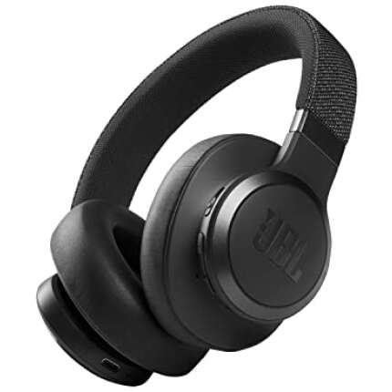 JBL Live 660NC, Smart Adaptive Noise Cancellation Headphones with Mic, Over Ear Headphone, up to 50 Hours Playtime with Quick Charge, JBL Signature Sound, Auto Play & Pause, Dual Pairing & AUX (Black)
