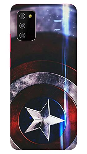 NDCOM Captain America Shield Printed Hard Mobile Back Cover Case for Samsung Galaxy A03s