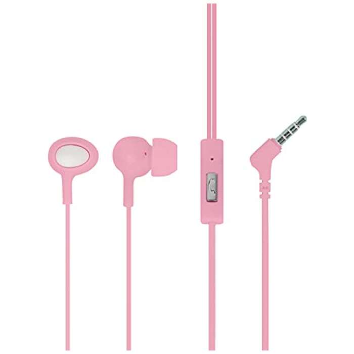 MINISO Pea Earphone with Mic in-Ear Headphones Comfortable Earbuds Cute Earphones for Mobile Smartphones - Pink, White