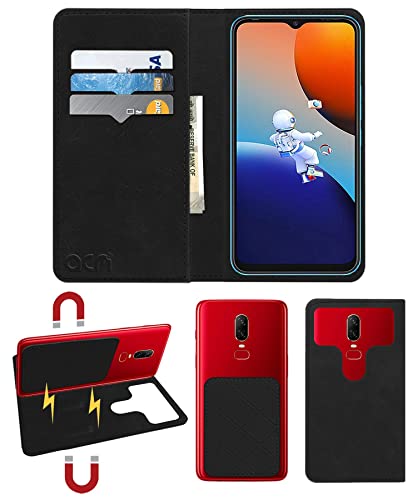 Acm Magic Magnetic 2 in 1 Leather Flip Case/Back Cover Compatible with Tecno Spark 9 Mobile Flap Royal Black