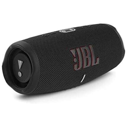 JBL Charge 5, Wireless Portable Bluetooth Speaker with JBL Pro Sound, 20 Hrs Playtime, Powerful Bass Radiators, Built-in 7500mAh Powerbank, PartyBoost, IP67 Water & Dustproof (Without Mic, Black)