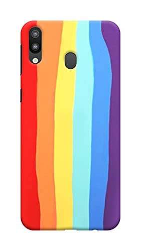 NDCOM Color Gradient Rainbow Stripes Printed Hard Mobile Back Cover Case for Samsung Galaxy M20