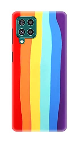 NDCOM Color Gradient Rainbow Stripes Printed Hard Mobile Back Cover Case for Samsung Galaxy F62