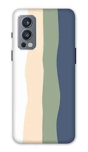 NDCOM Color Stripes Printed Hard Mobile Back Cover Case for OnePlus Nord 2 5G