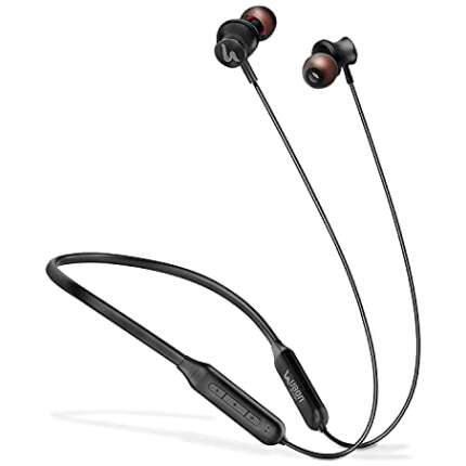 UBON BT-5100 Bluetooth 5.0 Wireless in Ear Earphones with Hi-Fi Stereo Sound, 10Hrs Playtime, Lightweight Ergonomic Neckband, Sweat-Resistant Magnetic Earbuds, Voice Assistant & with Mic (Black)