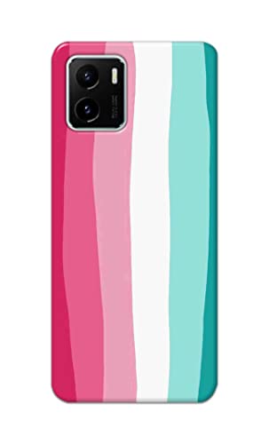 NDCOM for Striped Colors Printed Hard Mobile Back Cover Case for VIVO Y15s