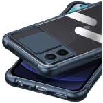 Cascov Military Grade Protection Shock Proof Slim Slide Camera Lens Cover Transparent Lens Mobile Phone Case for iPhone 11 - Blue