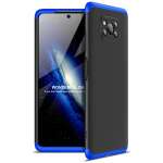 Glaslux Full Body 3-in-1 Slim Fit (Blue-Black-Blue) Full 360 Protection Back Case Cover for Poco X3 Pro/Poco X3