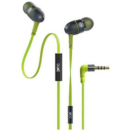 boAt Bassheads 225 Wired in Ear Earphone with Mic (Indi Lime)