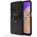 Glaslux Hybrid Armor Shockproof Soft TPU and Hard PC Back Cover Case with Ring Holder for OnePlus Nord N200 5G - Armor Black