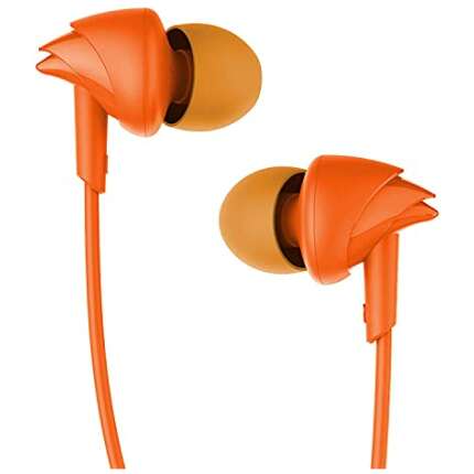 boAt Bassheads 100 Wired in Ear Earphones with Mic (Mint Orange)