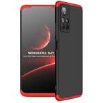 Cascov Full Body 3-in-1 Slim Fit (Red-Black-Red) Alround 360 Protection Back Case Cover for Poco M4 Pro 5G