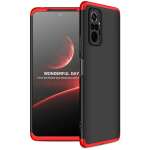 Glaslux Full Body 3-in-1 Slim Fit (Red-Black-Red) Full 360 Protection Back Case Cover for Redmi Note 10 Pro Max