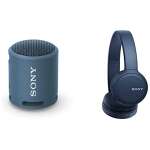 Sony Srs-Xb13 Wireless Extra Bass Portable Bluetooth Speaker (Blue), Small & Wh-Ch510 Bluetooth Wireless On Ear Headphones Without Mic Up-to 35Hrs Playtime Lightweight, Type-C, Blue