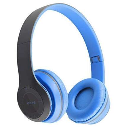 REEPUD P47 Wireless Bluetooth On Ear Headphone with Mic (Blue)