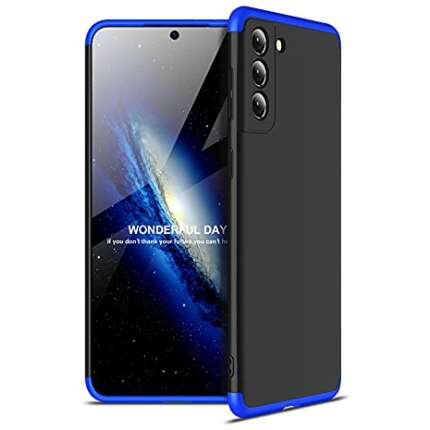 Glaslux Full Body 3-in-1 Slim Fit (Blue-Black-Blue) Full 360 Protection Back Case Cover for Samsung Galaxy S21 Plus