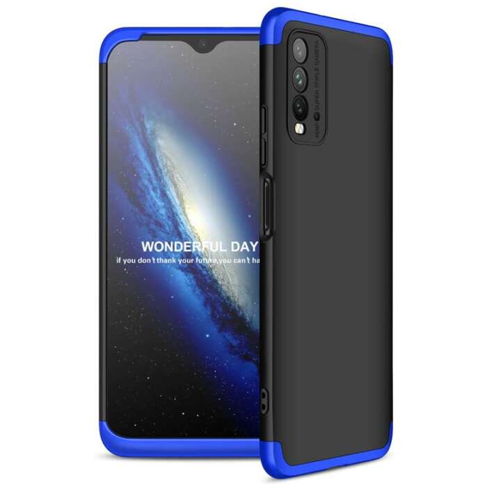 Cascov Full Body 3-in-1 Slim Fit (Blue-Black-Blue) Alround 360 Protection Back Case Cover for Redmi 9 Power