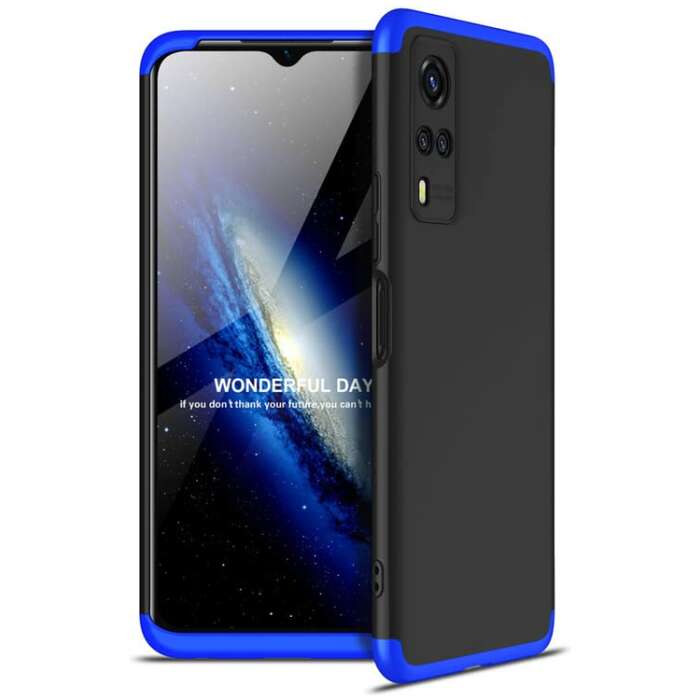 Glaslux Full Body 3-in-1 Slim Fit (Blue-Black-Blue) Full 360 Protection Back Case Cover for Vivo Y51 / Y31