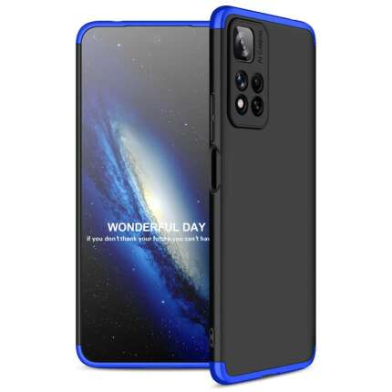 Cascov Full Body 3-in-1 Slim Fit (Blue-Black-Blue) Alround 360 Protection Back Case Cover for Xiaomi Mi 11i / Mi 11i HyperCharge