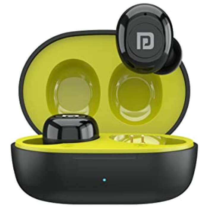 Portronics Harmonics Twins S3 Smart TWS Bluetooth 5.2 Earbuds with 20 Hrs Playtime, 8 MM Drivers, Lightweight Earbuds(Yellow)