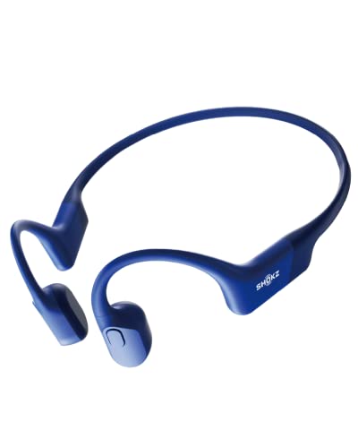 Shokz OpenRun - Open-Ear Bluetooth Bone Conduction Sport Headphones - Sweat Resistant Wireless Earphones for Workouts and Running - Built-in Mic, with Headband(Blue)