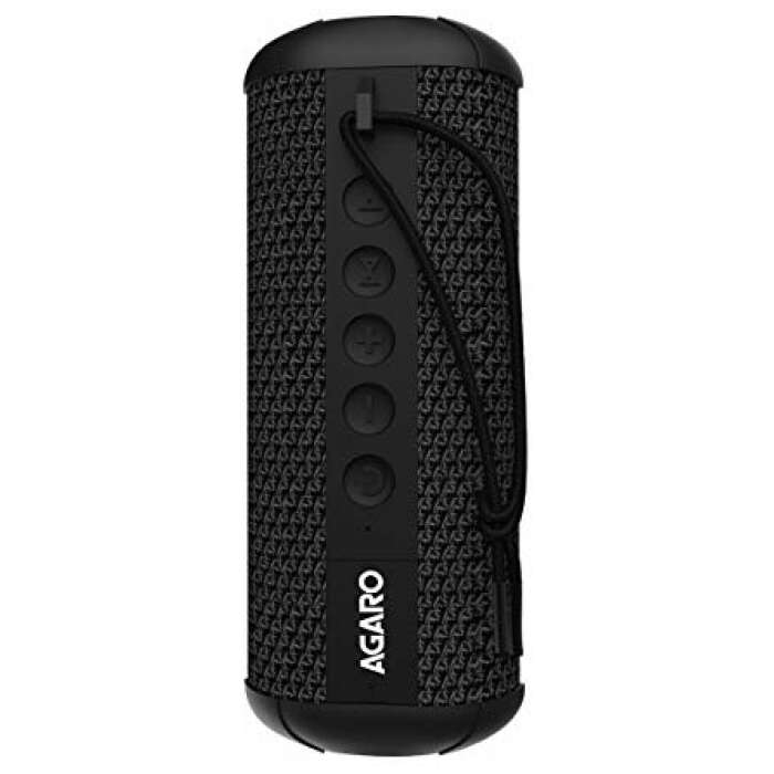AGARO Reloaded Waterproof Portable Bluetooth Speaker with Mic & Extra Bass (Black)