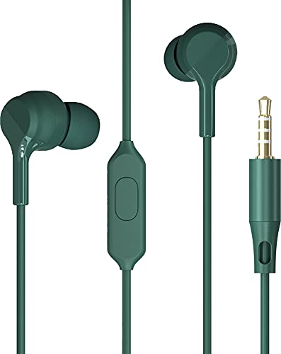 ZEBRONICS Zeb-BRO PRO in Ear Wired Stereo Earphones with Mic, 3.5mm Audio Input Jack, 10mm Drivers, in-Line Mic, 1.2 Metre Cable (Green)