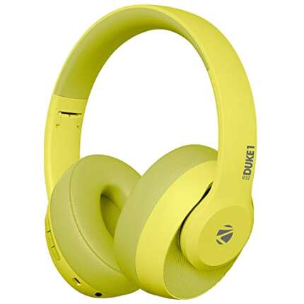 (Renewed) Zebronics Zeb-DUKE1 Wireless Bluetooth 5.0 Over The Ear Headphone with Voice Assistant, AUX Port, Call Function, 34Hrs* Battery Backup, Dual Pairing, Media & Volume Control. (Green)