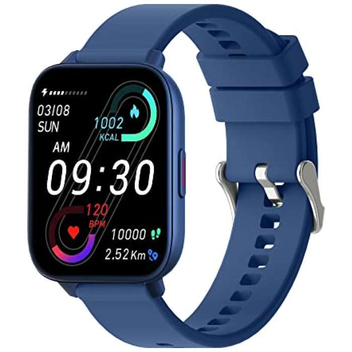 Minix Voice calling Smart Watch With 15 Days Battery Life Wireless Charger ,1.69 Full Touch HD Display & HD Bluetooth Calling,8+ Sports Modes , 24*7 Heart Rate, Smart Watches For Men And Women Waterproof (Blue)