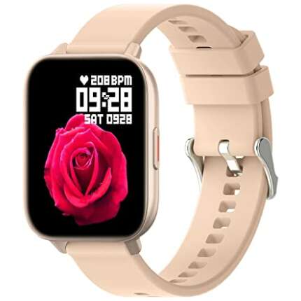 Minix Voice calling Smart Watch With 15 Days Battery Life Wireless Charger,1.69 Full Touch HD Display & HD Bluetooth Calling ,8+ Sports Modes , 24*7 Heart Rate,Smart Watches For Men And Women Waterproof (Rose Gold)