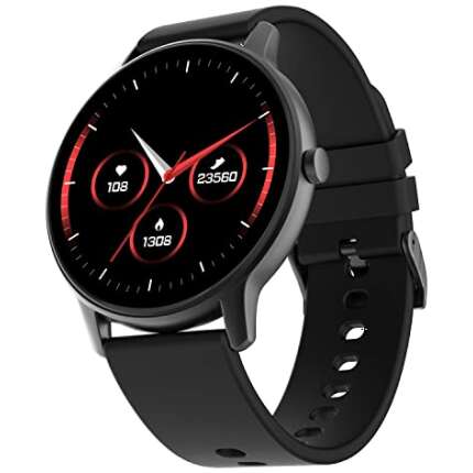 Fire-Boltt Rage Full Touch 1.28” Display & 60 Sports Modes with IP68 Rating Smartwatch, Sp02 Tracking, Over 100 Cloud Based Watch Faces, Black, Free Size