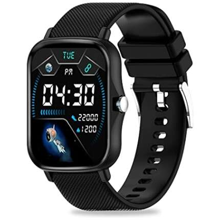 pTron Force X10e Smartwatch with 1.7" Full Touch Color Display, 24/7 Heart Rate Tracking, SpO2, Multiple Faces, 10-12 Days Runtime, Sleep/Health/Fitness Trackers & IP68 Waterproof (Black), Free Size