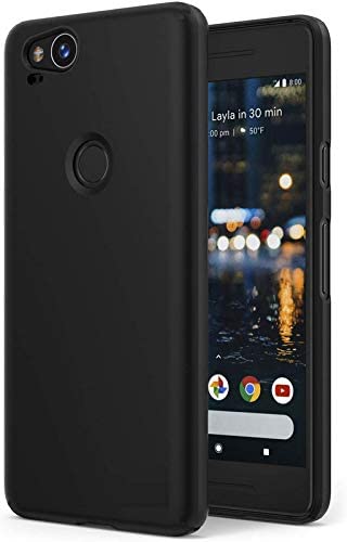 LazyLion Back Cover Case for Google Pixel 2, Silicone Shockproof Phone Case with [Soft Anti-Scratch Microfiber Lining] Black (Pack of 1)