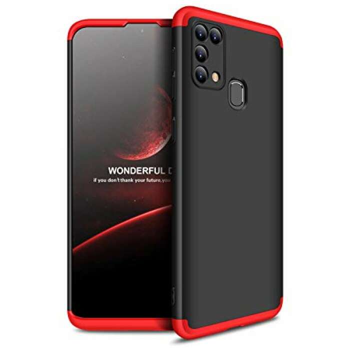 Cascov Full Body 3-in-1 Slim Fit (Red-Black-Red) Alround 360 Protection Back Case Cover for Samsung Galaxy M31 / F41