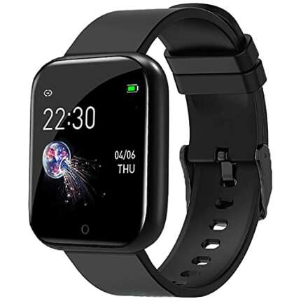 M1 Smartwatch || ID116 Plus Smart Watch for Men, Latest Bluetooth 1.3" OLED Display Smart Watch for Android iOS Phones Wrist Smart Watch for All Boys & Girls - Black