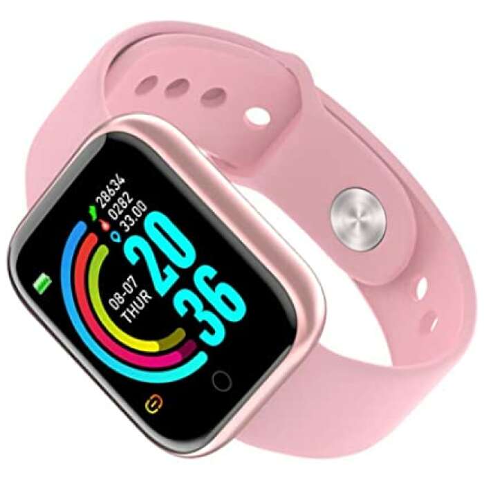 M 1 | New Y68 D20 Smart Watch Band with Ip67 Waterproof Blood Oxygen Step Counting Smartwatchs Fitness Bracelet Sport ( Pink )
