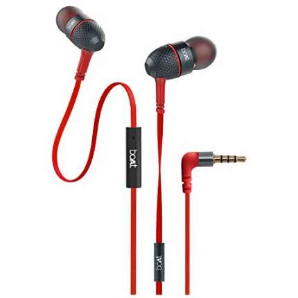 boAt Bassheads 225 in Ear Wired Earphones with Mic(Raging Red Indi)