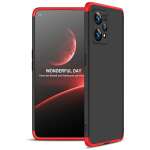 Cascov Full Body 3-in-1 Slim Fit (Red-Black-Red) Alround 360 Protection Back Case Cover for Realme 9 Pro Plus