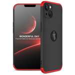 Glaslux Full Body 3-in-1 Slim Fit (Red-Black-Red) Full 360 Protection Back Case Cover for iPhone 13
