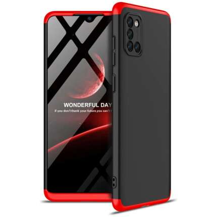 Zivite Full Body 3-in-1 Slim Fit (Red-Black-Red) 360 Degree Protection Hybrid Hard Bumper Back Case Cover for Samsung Galaxy A31