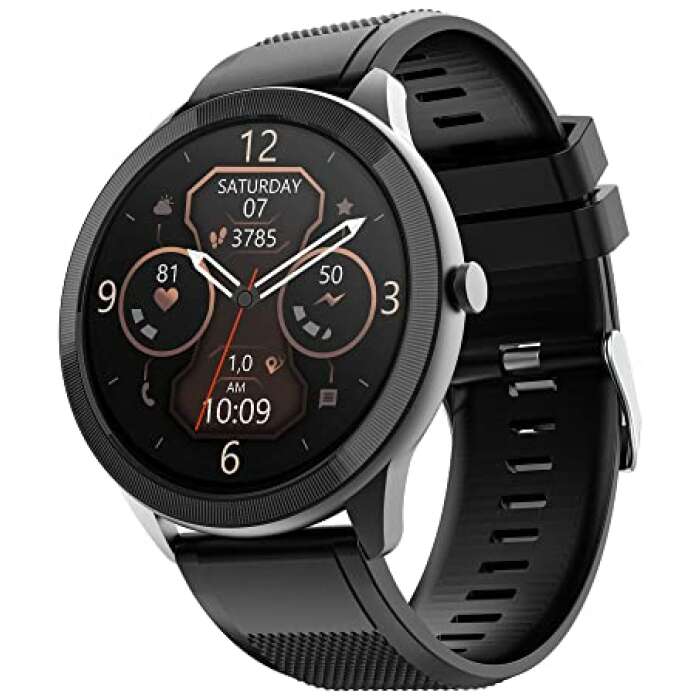 TAGG Kronos Lite Full Touch Smartwatch with 1.3” Display & 60+ Sports Modes, Waterproof Rating, Sp02 Tracking, Live Watch Faces, 7 Days Battery, Games & Calculator Midnight Black, Free Size