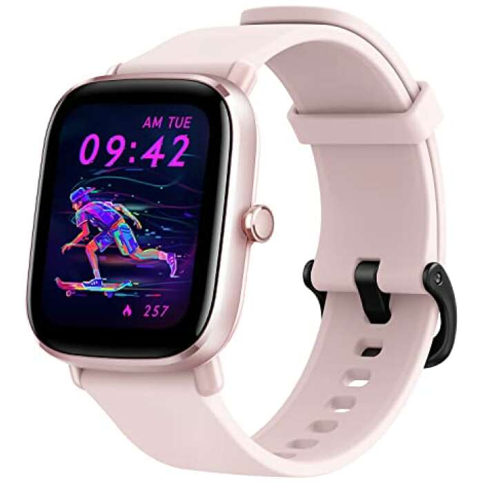 Amazfit GTS2 Mini (New Version) Smart Watch with Always-on AMOLED Display, Alexa Built-in, SpO2, 14 Days' Battery Life, 68 Sports Modes, GPS, HR, Sleep & Stress Monitoring (Flamingo Pink)