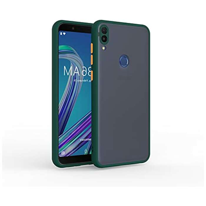 Glaslux (Camera Protection) Smoke Cover Protective Shockproof Matte Hard Back Case Cover for Asus Zenfone Max Pro M1 - Dark Green