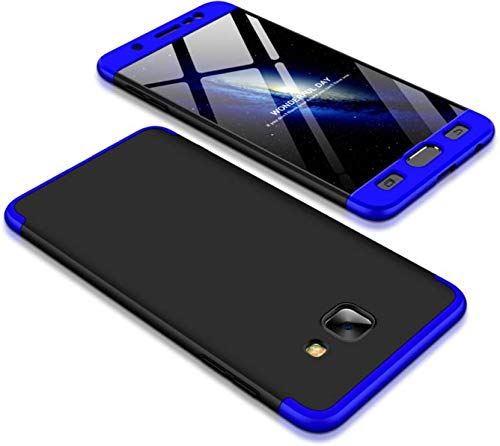 Glaslux Polycarbonate (Blue-Black-Blue) 360 Degree Protection Hybrid Hard Bumper Back Case Cover for Samsung Galaxy J7 Max