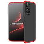 Cascov Full Body 3-in-1 Slim Fit (Red-Black-Red) Alround 360 Protection Back Case Cover for Xiaomi Mi 11i HyperCharge 5G