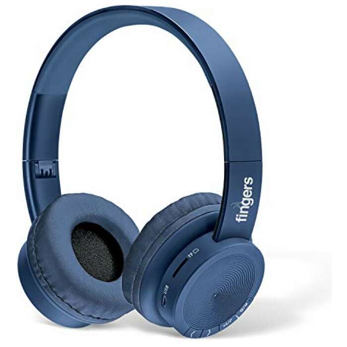 FINGERS Rock-N-Roll H2 Bluetooth Wireless On-Ear Headset with Mic (Multi-Function) - Oxford Blue