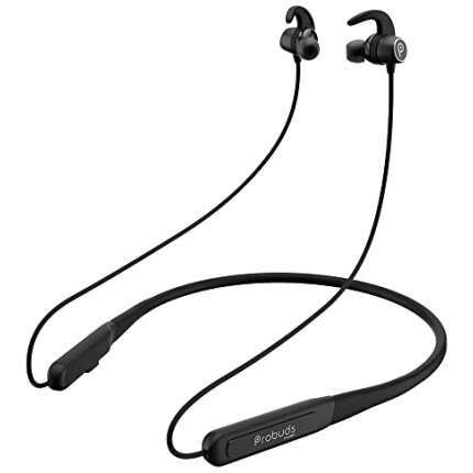 Newly Launched Probuds N11 Bluetooth Neckband with Dash Switch & 42 hrs Playtime, Quick Charge Technology(10min = 13hrs), IPX6 Rating, 12 mm Drivers and Pro Game Mode(Panther Black)