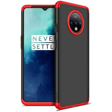 Zivite Full Body 3-in-1 Slim Fit (Red-Black-Red) 360 Degree Protection Hybrid Hard Bumper Back Case Cover for OnePlus 7T